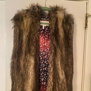 BCBG Faux Fur Vest w/ Hood